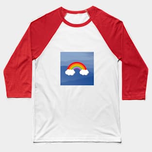 Rainbow with Puffy Clouds in Blue Mountains Baseball T-Shirt